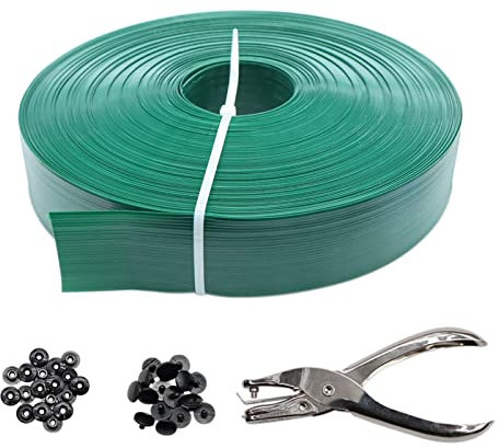 Qlvily Chain Link Fence Privacy Tape, 246ft x 0.15ft Chain Link Fence Slats, Fence Covering Privacy, Green (200PCS Button + Puncher Included)