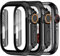 2 Pack Funda y Protector Apple Watch Series 6/5/4/SE 2/SE 44mm con Cristal Templado HD Protección Completa Antiarañazos con Case Dura de PC. Diseño Creativo Carcasa iWatch para Hombres y Mujeres