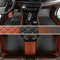 Personalisierung Anpassen Autofussmatten - 3D Luxus PU-Leder Auto Fussmatten Massanfertigung, Nach Maß Fußmatten Kompatibel mit 99% AutoMarke Modell (Hellbraun&Schwarz Beige)