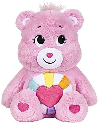 Care Bears – Basic Fun Hopeful Heart Bear 35 cm Medium Plüsch – Sammelbares Kuscheltier mit Herz-Bauchabzeichen, Kuschelgeschenk für Kinder ab 4 Jahren, Ideal für Mädchen & Jungen