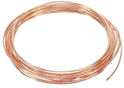 PATIKIL 16.4 Pies Sólido Desnudo Cobre Alambre, 18 Calibre 99.9% Puro Cobre Alambre 1,2mm Suave Rebordear Alambre Metal Planta Tallo Corbatas para Joyería Artesanía