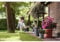 Elho Algarve Cilindro Ruedas 48cm - Macetero Grande Exterior - Jardineras - 100% Plástico Reciclado - Negro/Anthracite