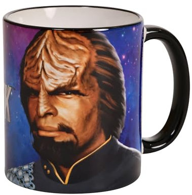 Elbenwald Star Trek Tasse mit Worf Motiv Rundumdruck Keramik 320 ml mehrfarbig