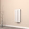 EMKE Radiatore ad acqua calda 60x30 cm, Radiatore piatto a monostrato con attacco centrale, Design montaggio verticale a parete, termoarredo verticale, Bianco