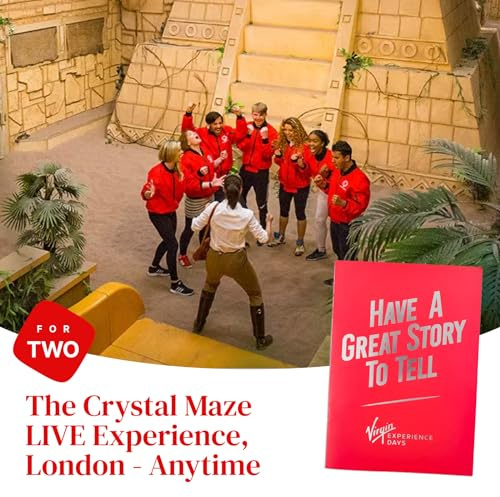 Virgin Experience Days Crystal Maze LIVE Experience for Two, London | Complete Crystal Maze zones with sensory challenges in London, iconic TV show experience day gift for two, adult adventure