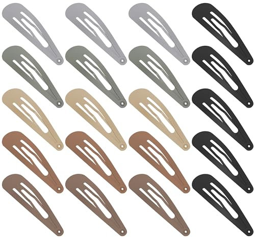 XCZYN 20 fermagli per capelli con finitura opaca, colorati, antiscivolo, accessori per capelli, in metallo, per donne e bambine (20 pezzi, colore scuro)