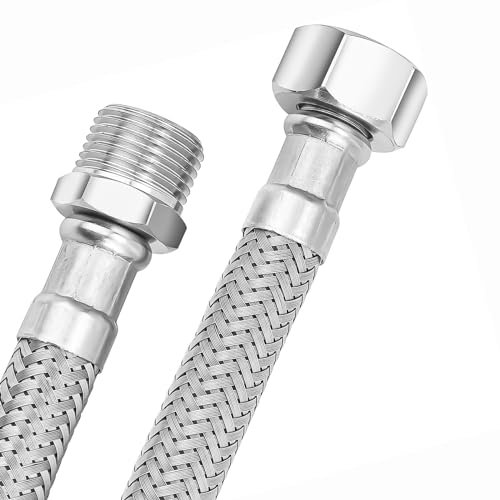 PENDEJATO Tuyau en acier inoxydable de 75cm de longueur - 3/8×3/8, Pour rallonger les tuyaux existants, pour un bidet partiel (voir images), ne peut pas être utilisé pour d'autres bidets
