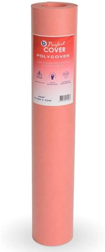 Perfect Cover Polycover (0,75x67m / 50m² / 140gsm) – Feutrine Protection Sol, Rouleau Protection Peinture, Revêtement Antidérapant Étanche Pour Rénovation, Travaux, Peinture, Chantier