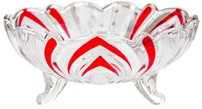 EIOLWJIEO Versatile And Durable Crystal Glass Fruit Bowl For Modern Homes Creative Household Coffee Table Candy Pot Easy To Clean, Red