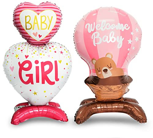 XXL Palloncini Nascita Bambina, Rosa Palloncini Benvenuta Nascita Bimba,Decorazione con Palloncini per Baby Shower Girl, Compleanni di Bambini, Feste di Rivelazione di Genere