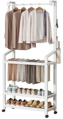 Ergocar Est Un Portemanteau Multifonctionnel, Un Porte-chaussures Et Un Rangement Multicouche, Il peut être déplacé et stabilisé à 360° et peut être placé dans le salon, le balcon et le porche.