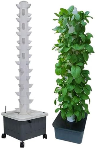 RRrawgff Hydroponic Tower Kit Hydroponisches Pflanzsystem, vertikale Hydroponikbepflanzung, geeignet für Gartenliebhaber in der heimischen Küche (45 Löcher)