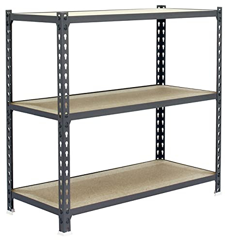 PROREGAL Schwerlastregal SMALL MULI | HxBxT 100x110x50cm | 3 Fachböden | Fachlast 200kg | Grau | Lagerregal Kellerregal Werkstattregal