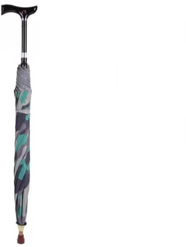 Wzmazingly Höhenverstellbar Spazierstöcke Regenschirm 2-in-1 Multifunktional Gehstock Regenschirm Rutschfest Reisen Stützschirm Für Klettern, Wandern, Abhängen Bei Regen