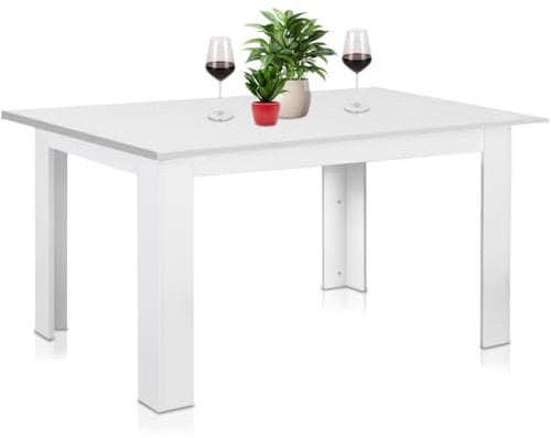 Shally Dogan Ausziehbarer Esstisch weiß von 90 x 60 cm bis 120 x 60 cm, modernes Design, ausziehbar, platzsparend, ideal für Esszimmer, Wohnzimmer, Küche, Inneneinrichtung (weiß)