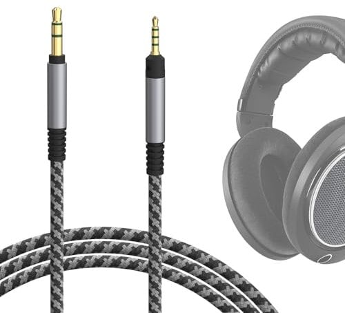 GEEKRIA Cavo audio compatibile con Sennheiser HD620S,HD599SE,HD599,HD598,HD598SE,HD560S,HD598SR,HD400PRO,HD579,HD569,cavo di ricambio in nylon intrecciato da 1/8 (3,5 mm) a 2,5 mm (10 piedi / 3,0 m)