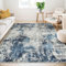 Guchuang Bedding Teppich Wohnzimmer 160x230cm, Blau - Rutschfest & Waschbar, Vintage Meliert Verwischt Design, Kurzflor Teppich für Schlafzimmer