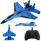 MOUNTTU Avion télécommandé 2,4 GHz Su-35 Rc à équilibre Automatique, Avion Planeur EPP avec lumières, modèle d'avion, Jouet pour Enfants et Adultes, Cadeaux Bleu Avion Planeur Drone télécommande A