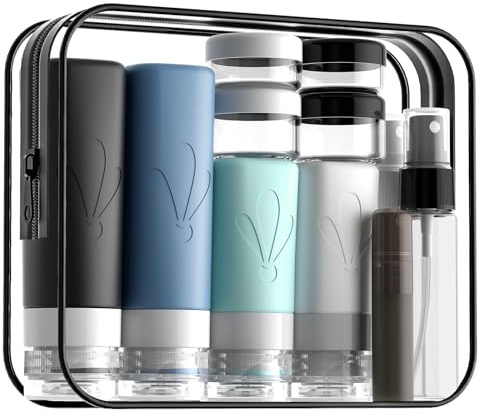 INSFIT 17 Stück Silikon Reiseflaschen Set mit Etiketten, FDA zugelassene 90ml Reisegrößenbehälter, BPA-freie, auslaufsichere, quetschbare Silikonschläuche für Shampoo, Spülung, Lotion, Seife