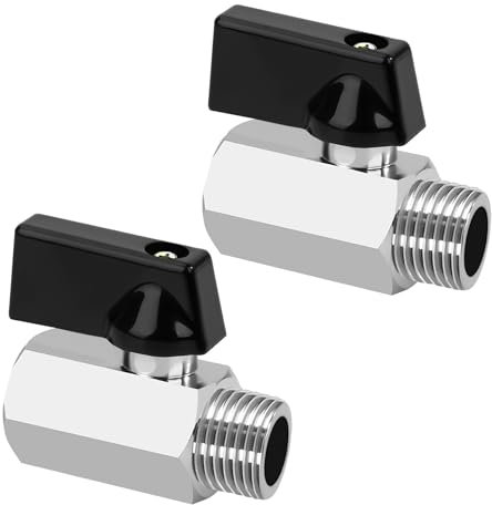 Robinet à Tournant Sphérique en Laiton, 2 Pièces Compresseur D'air Robinet à Tournant Sphérique 1/2 Femelle x 1/2 Mâle, Vanne d'arrêt pour Gaz, Eau, Pétrole