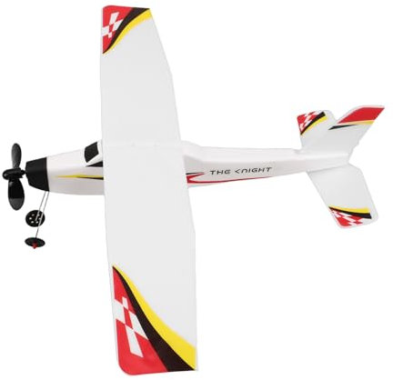 JUMPLAWN Rubber Band Powered Glider Airplane Toy Foam Aircraft Model for Boy Girl Assembly Outdoor Flying Fun Parent-boy Girl Bonding Lightweight Design