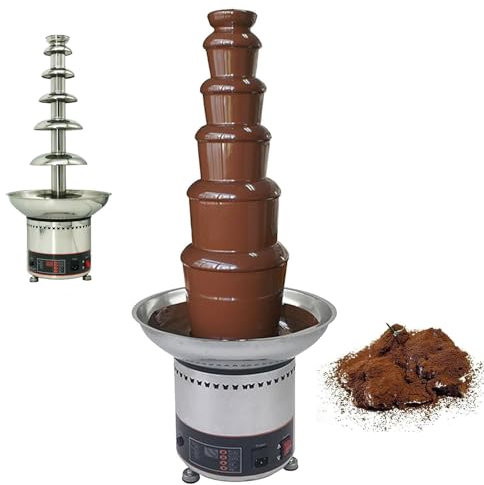 Chocolate Fountain Machine, Stainless Steel Electric Fondue with Temperature Control for Parties, Banquets, Birthdays