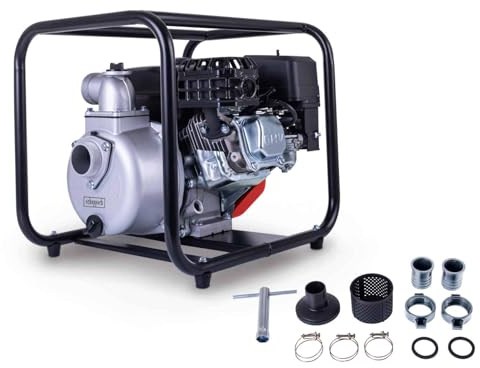 Scheppach Benzin Wasserpumpe PWP32 Gartenpumpe | Fördermenge 32000 L/h | 4 Takt Motor mit 212cm³ & 5,3PS | Förderhöhe 30m - Förderdruck 3bar | Ansaughöhe 7m | für Klar-& Schmutzwasser
