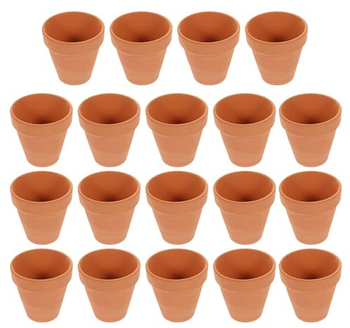 YARNOW Lot de 20 mini pots en terre cuite avec trous de drainage pour plantes grasses, cactus et petites plantes d'intérieur et d'extérieur