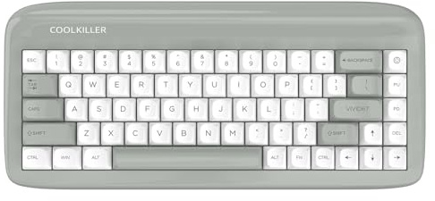 CoolKiller VIVID67 65% Wireless Mechanical Keyboard with Piano Finish, Aluminum Build, Gasket Mount, Hot-Swappable, RGB Backlit, Tri-Mode Wireless for Win/Mac (Mint Twist)