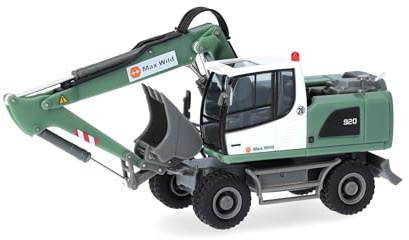 Herpa LKW Modell Liebherr Mobilbagger A920 Max Wild (Baden-Württemberg/Berkheim), Miniatur im Maßstab 1:87, Sammlerstück, Made in Germany, Kunststoff