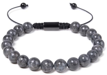 UNIQAL | Damen Armband Perlen Set Naturstein | Edelstein Armbänder mit Tigerauge Lapislazuli Hämatit Onyx Lava Unisex | Verstellbar | Geschenk Armband Männer Schmuck