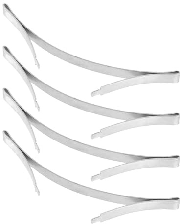 FUOYLOO Positionneurs de Porte Coulissante Robustes et Fiables Lot de 4 en Acier Manganèse Argenté Compatibles Plupart des Systèmes de Portes de Placard pour Garde-robe