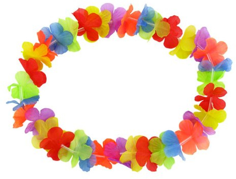 PARTYLANDIA 24 PZ Collana Hawaiana Rainbow - Fiore di Collana - Hula-Carnevale Festival Compleanni HK-01