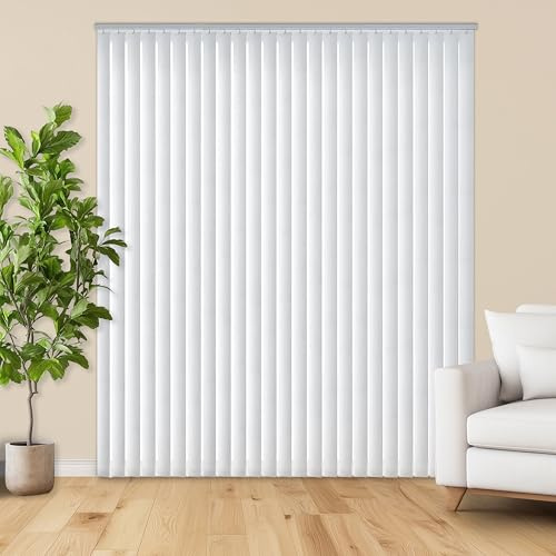 Vertical Hard Window Patio Blinds, 78 x 84 in, White