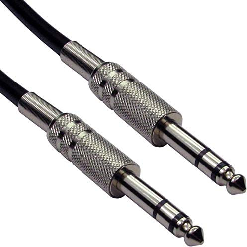0.5m Pro 6.35mm ¼” Stereo Plug to Plug Cable | Mixer Amplifier Audio TRS Jack Male Lead | Guitar Bass Stage Speaker Headphone Connecting