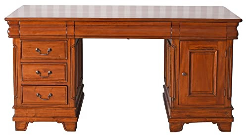 Chefschreibtisch Empire Mahagoni massiv Holz antik englisch Schreibtisch Schnitzereien 150 cm mar023 Palazzo Exklusiv