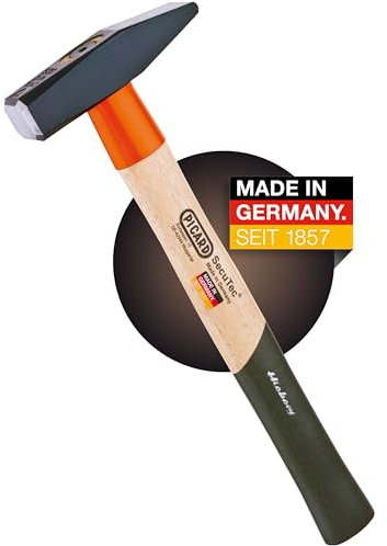 PICARD Schlosserhammer SecuTec Nr. 12 HS 500g | Deutsche Qualität | Ergonomischer Hickorystiel | Ideal für Industrie & Baustelle | DIN 1041 Zertifiziert | Made in Germany seit 1857