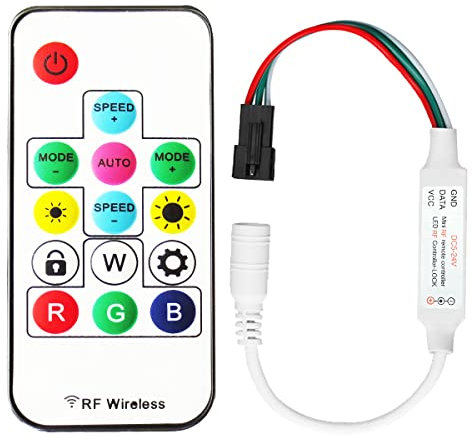 Tesfish 358 arten von veränderungen der digitalen rgb led streifen 14key DC5V/12V/24V rf wireless controller mit fernbedienung für ws2812 / ws2811 / ws2812b streifen (ModelleⅠ)