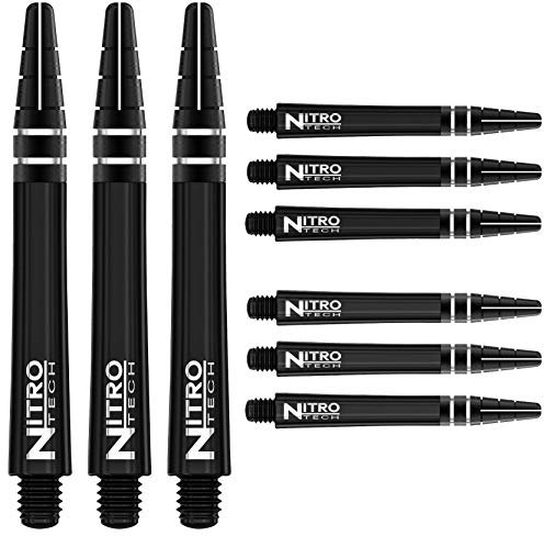 RED DRAGON Nitrotech Kurze Stiele - Tiefes Schwarz - 3 Sätze pro Packung (insgesamt 9 Stiele)