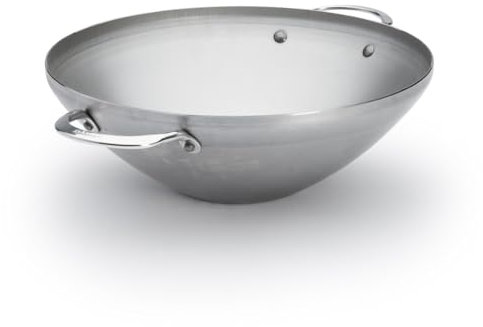DE BUYER 5619.32 Mineral-Wok, B, 2 Griffe, Durchmesser 32 cm, 44,99 x 43,50 x 11,50 cm