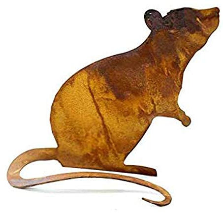 itsisa ® Dekofigur Maus im Rost Design, Rostfigur für den Garten, Gartendeko, Metalldeko, Terrassendekoration