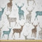 ABAKUHAUS Hirsch Stoff als Meterware, Alt Text Tiere Weihnachten, Microfaser Multi Zweck Dekostoff für Kunsthandwerke, 3M (230x300cm), Türkis Beige Braun