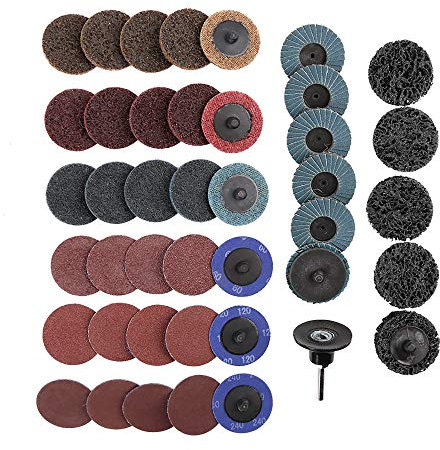Sourcingmap Schleifscheiben, Nylon, Roll Lock Oberfläche, grobe, mittel, feine Körnung, 42 Stück
