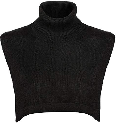 SATINIOR Spotten Hals Notsitz Rollkragen Wolle Gestrickt Fälschung Kragen Schwarz Abnehmbarer Rollkragen