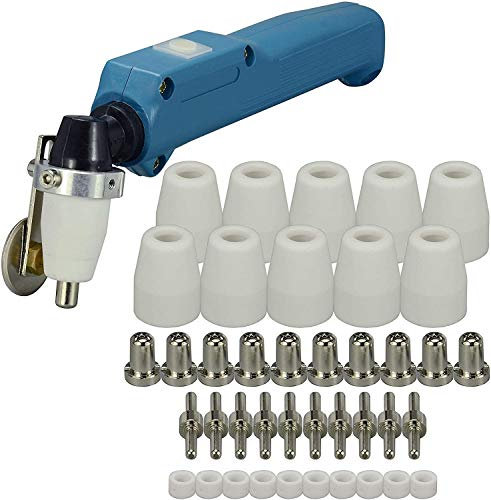 RIVERWELD PT 31 LG 40 JG 40 Plasmaschneider Brennerkörper 20072 & Einzelrollenführung Distanzstück & Plasmaspitze Elektrode Gasring Schutzbecher Verbrauchsmaterial Set 42 teilig