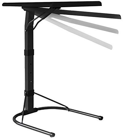QUVIO Laptop Tisch, Beistelltisch für die Couch, Klapptisch, Kleiner Beistelltisch, höhenverstellbares Stehpult, Laptop Ständer, Tisch für das Bett, Couchtisch, Gaming Tisch, Schreibtisch, Schwarz