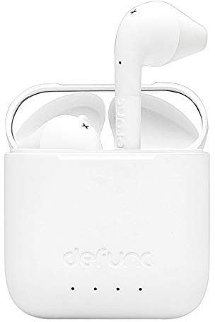 Defunc Wireless Earbuds True Go Slim IPX4 Wasserdicht In-Ear 5.0 Bluetooth Stereo-Ohrhörer mit integriertem Mikrofon, Langer Akkulaufzeit & Ladegerät (Weiß)
