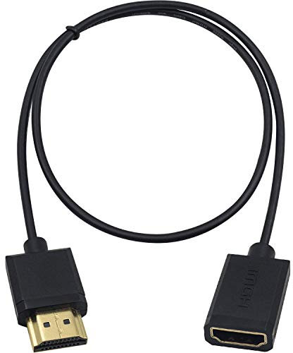 Duttek HDMI Verlängerungskabel, 4K HDMI Kabel, extrem dünn, HDMI Stecker auf Buchse, kompatibel mit Nintendo Switch, Xbox One S 360, PS5, PS4, Roku TV Stick, Blu Ray Player usw. 60 cm