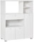 HOMCOM Meuble de Micro-Onde Armoire Cuisine Meuble de Rangement Multi-rangements Buffet avec 2 placards 4 niches tiroir Coulissant dim. 90L x 40l x 120H cm en Bois Blanc