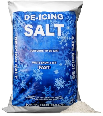 Elixir Gardens | De-Icing Rock Salt | Quantities from 1kg-20kg | From 20 sq.m-500sq.m Coverage | Perfect for Melting/Gritting Ice & Snow on Paths, Drives, Pavements & Steps | White De-Icer | 20kg Bag